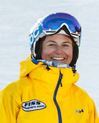 Picture of an elite level ski instructor. A national demonstration team member, and an examiner for ski instruction certification.